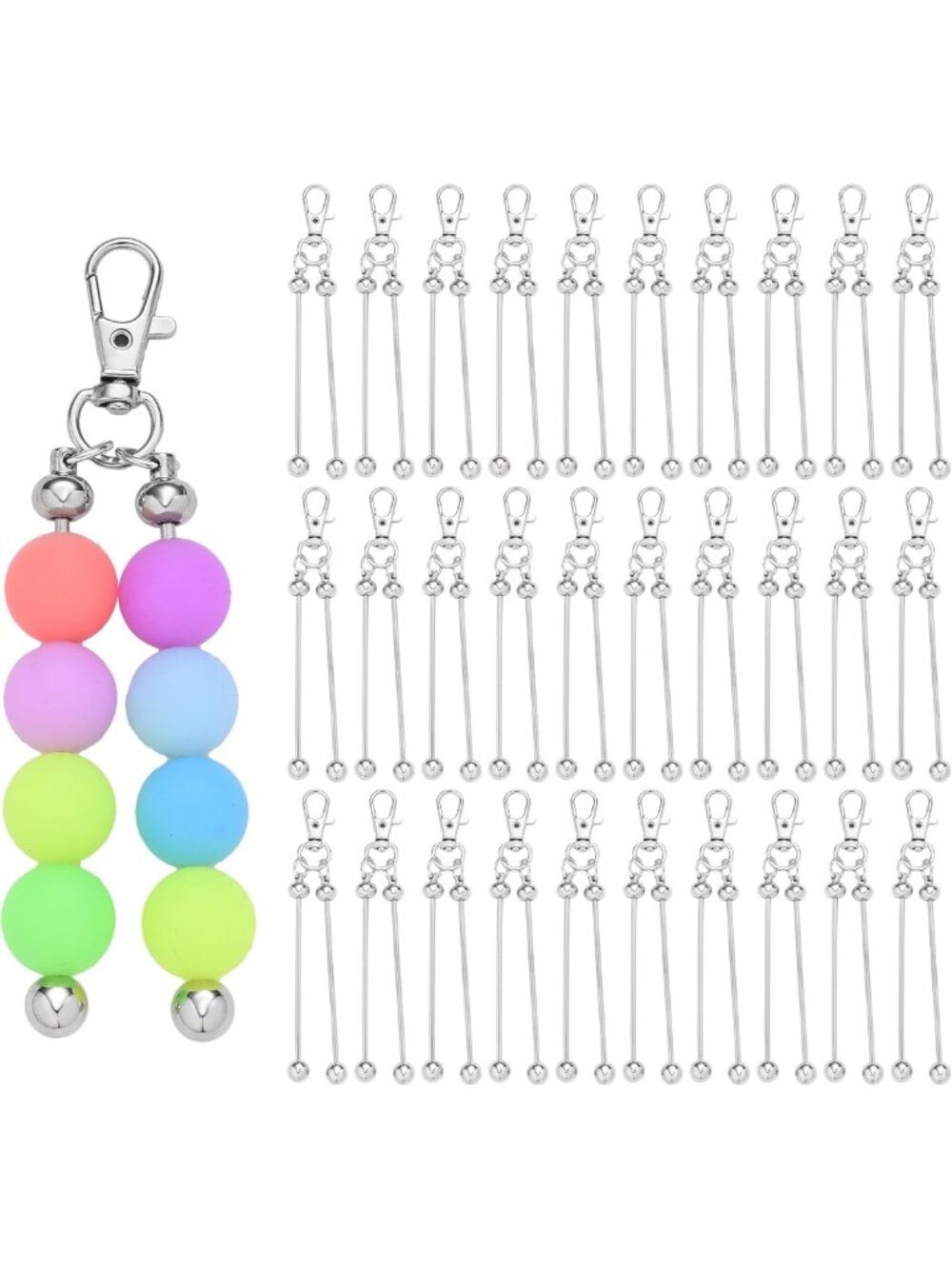 DIY Beaded Keychain Making Kit - 22 PCS in 11 Colors, Perfect for Crafting Fun!
